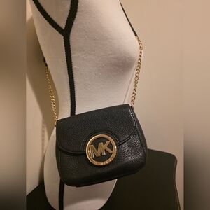 Michael Kors Black Leather Crossbody Bag